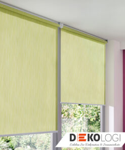 Sichtschutzrollo grün im Wohnraum