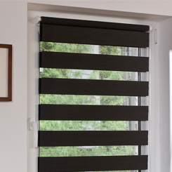 Klemmfix Doppelrollo schwarz transparent