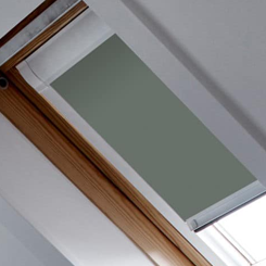 Skylight Verdunkelungsrollo mit Schienen Dekor grau grün