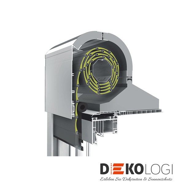 Rollladenquerschnitt für 50 mm Lamellen