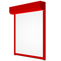 Vorbaurollladen vom Hersteller Reflexa mit roten Rahmen