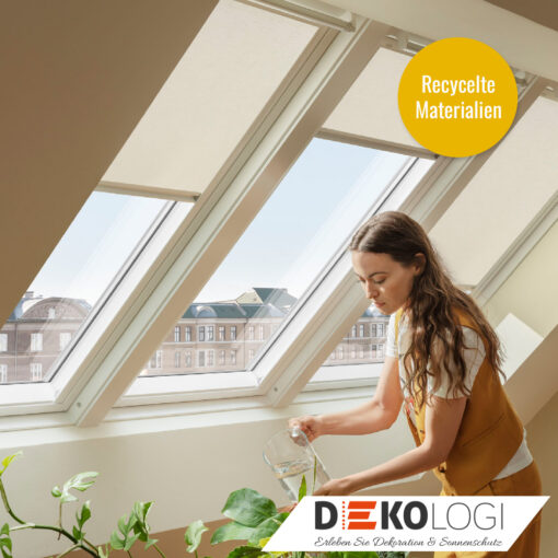 Sichtschutzrollo beige Velux Nature Sonnenschutz Kollektion