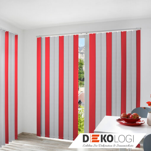 Lamellenvorhang nach Maß in rot weiß