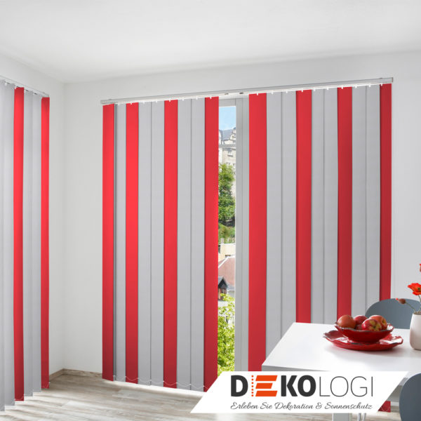 Lamellenvorhang nach Maß in rot weiß