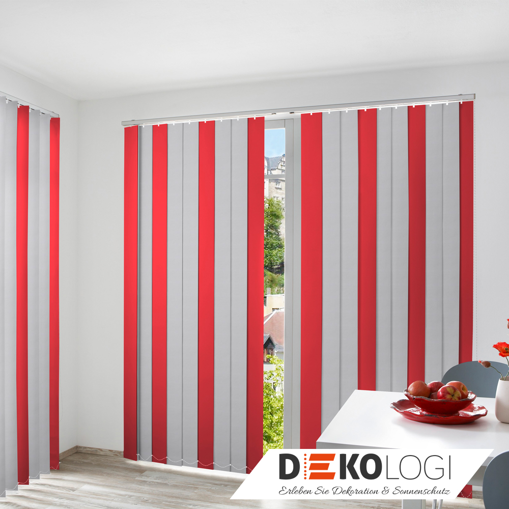 Lamellenvorhang nach Maß in rot weiß
