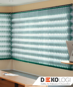 Design Vorhang mit Lamellen türkis