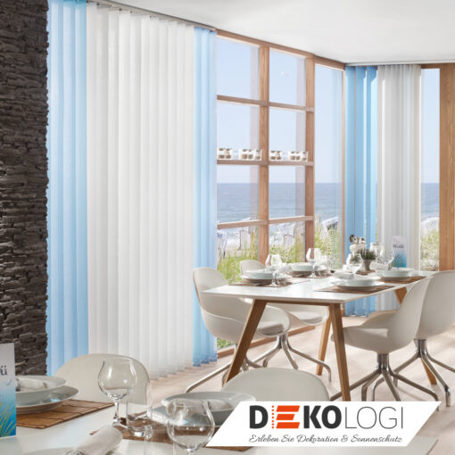 Vertikal Jalousie in blau und weiß