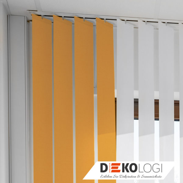 Vorhang Vertikal in weiß und gelb