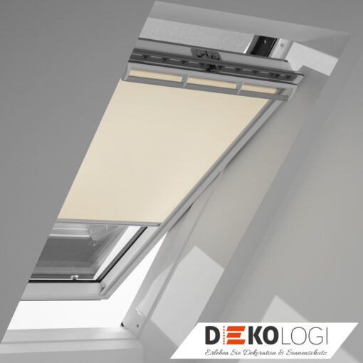 Sichtschutzrollo mit Schienen beige ROF