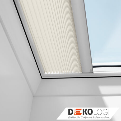 Elektrisches Faltstore für Velux Flachdach Fenster weiß